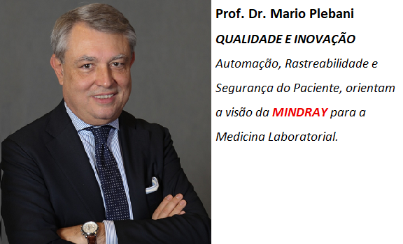 "Referência Mundial em Análises Clínicas, Mario Plebani é destaque em palestra Magna no Congresso da SBAC, a convite da Mindray"